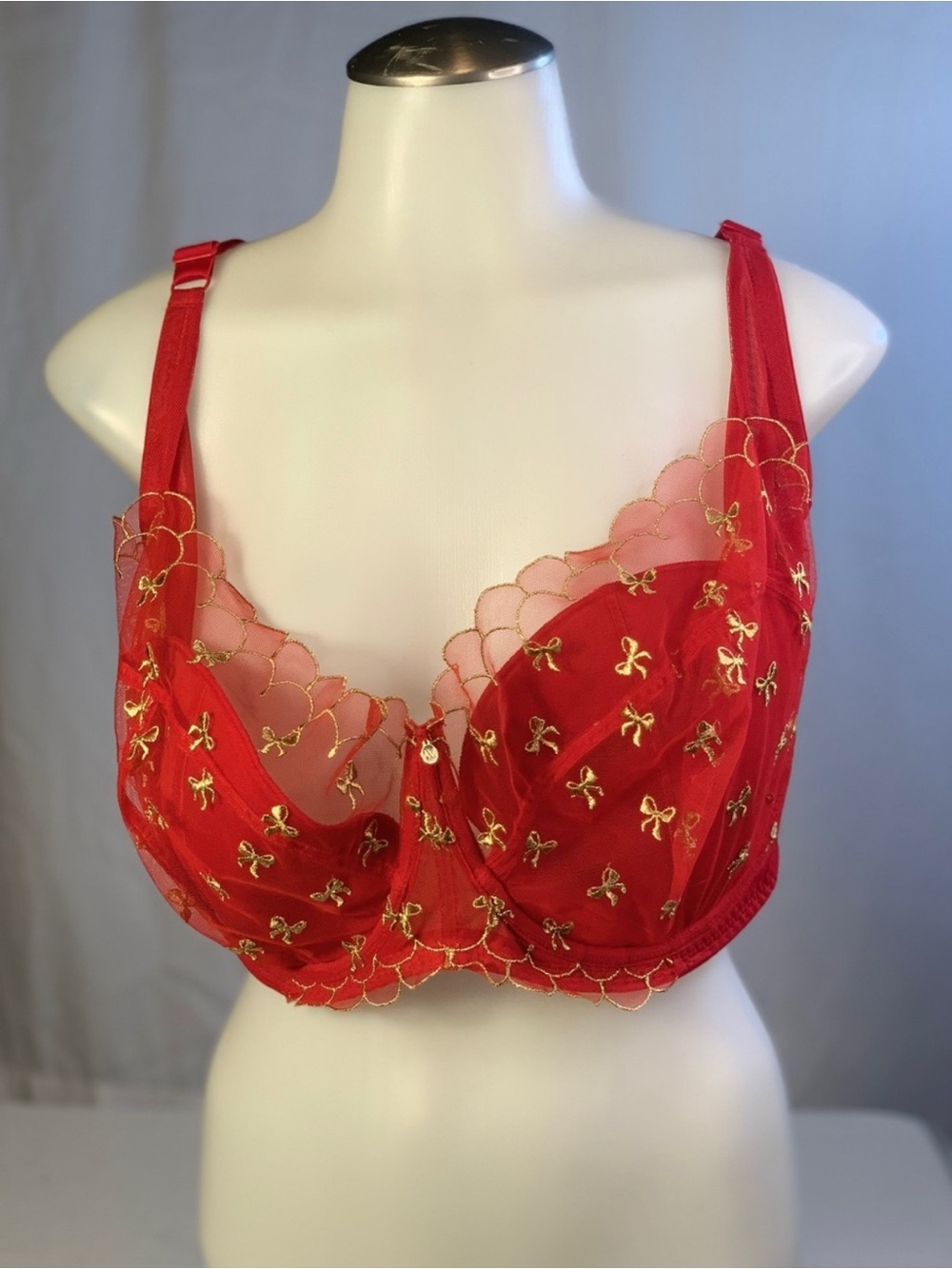 Adore Me Women's Bettie Balconette Bra 46DDD/ Barbados Cherry Red. NWT